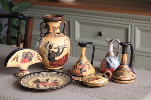 Vintage greek ceramic pottery - vintage,
