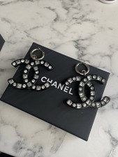 Large Chanel CC Drop Earrings