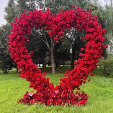 Heart Shape Wedding Arch White Arch Backdrop Stand Dual Tube Metal Wedding Frame