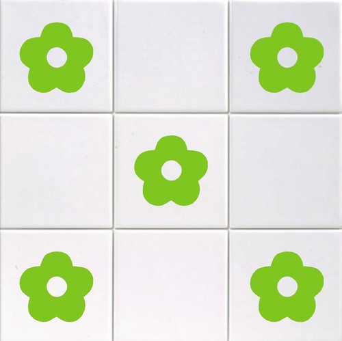 Flower vinyl tile decals - vinyl,