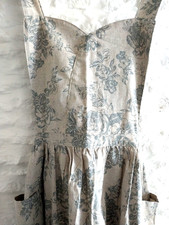 Long APRON Gorgeous Cotton LINEN Cross Back Olde Worlde Romantic Style OSFA Xmas