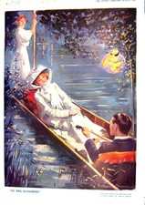 Antique Old Print 1930 River