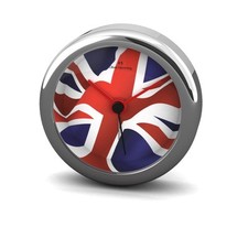 Oliver Hemming Obsession Union Jack Flag Silver Chrome Travel Mantel Alarm Clock