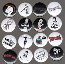 16 Badge Set oi Skinhead Girl