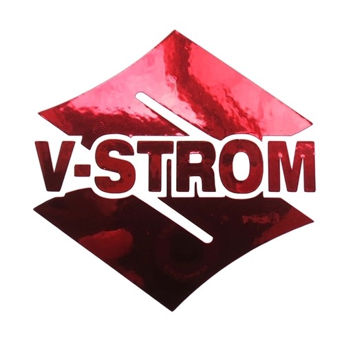 Chrome red motorcycle decals - v,