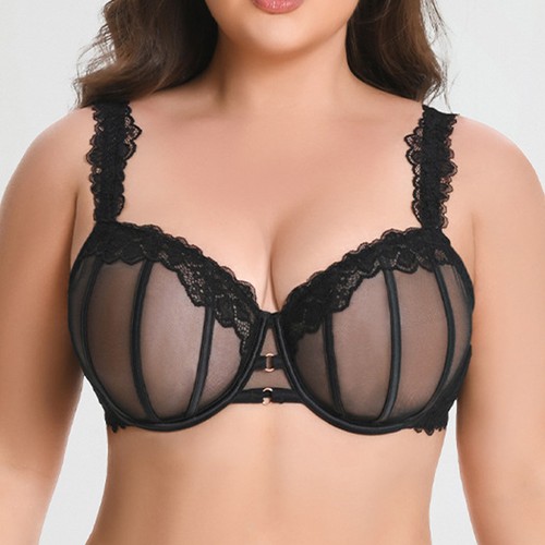Big cup lace bra see - cup,