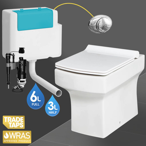 Square back wall toilet wc - toilet,