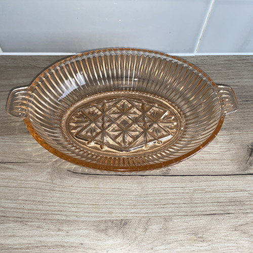 Pink bowl depression glass - bowl,