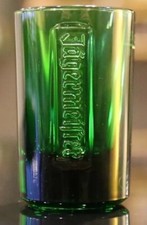 Jagermeister Shot Bomb Glasses x 5 Genuine Embossed Green Glass. New