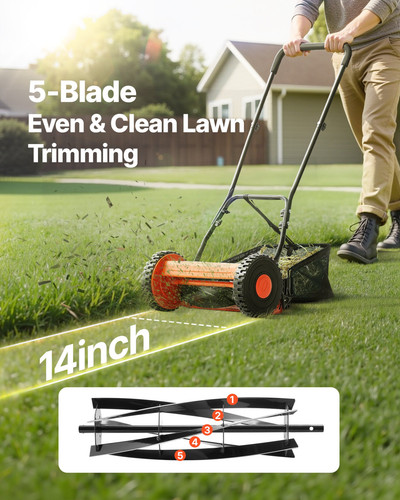Push reel lawn - 14, inch