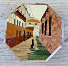 Vintage Sorrento Italian Inlaid Wooden Octagonal Box Marquetry