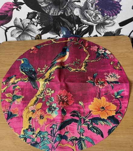 4pcs round pink bird placemats - round,