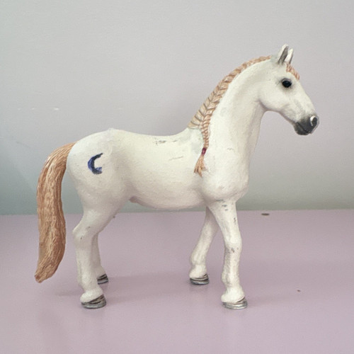 White horse plastic figurine - horse,