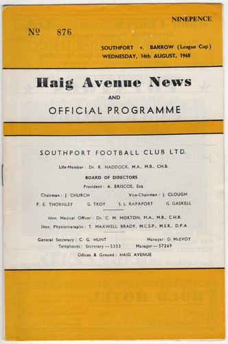 Vintage football programme - vintage,