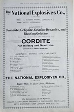1899 BOER WAR ERA PRINT ADVERT ADVERTISEMENT NATIONAL EXPLOSIVES CORDITE