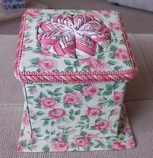 Vintage Embroidered Sewing box With Lots Of Contents