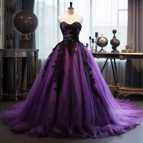 Purple and black gothic - purple,