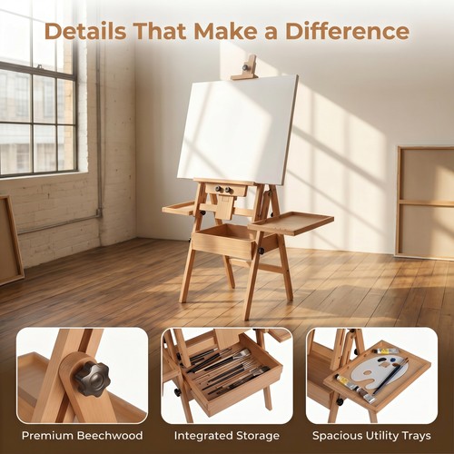 Unisex tripod art easel - art, wooden