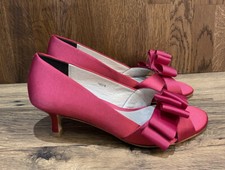 Phase Eight UK4 Rouge Grosgrain Satin Kitten Heel Ribbon Feature Occasion Shoe