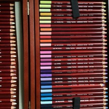 Dealer Rodney Artists Pastel Chalk Pencils.   90  in  Mahogany Box