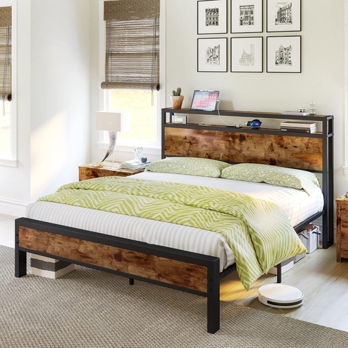 Double bed frame industrial - bed,