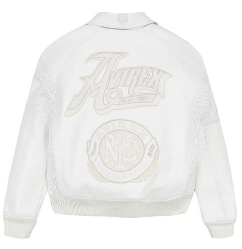 Avirex white leather varsity - white,