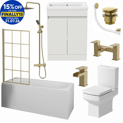 Complete bathroom suite brass - complete,