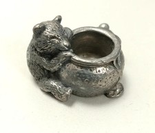 Vintage Pewter Bear With Honey