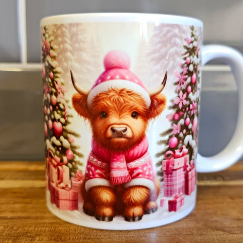 Christmas highland cow mug - cow,