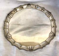 Hallmarked Sterling Silver Salver Tray Barker Birmingham Ellis Silver 1965 559g