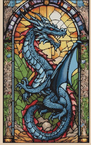 Dragon stained glass - dragon,
