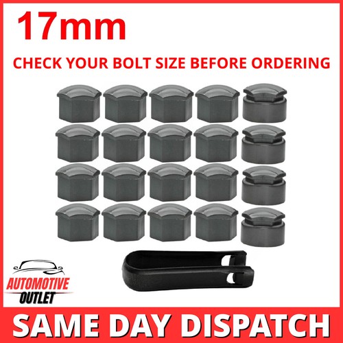 20x17mm gloss grey wheel nut - wheel,