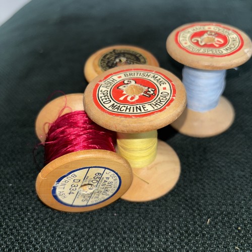 Wooden cotton reels genuine - wooden,
