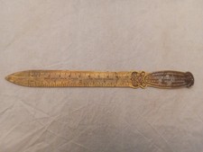 Vintage Brass Letter Opener/ruler The Reliance Engraving Co Est. 1904 