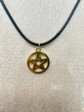 Gold Pentagram Corded Necklace