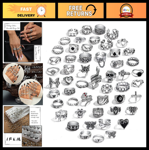 Vintage silver knuckle rings - silver,