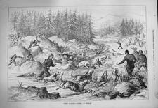 Original Old Antique Print