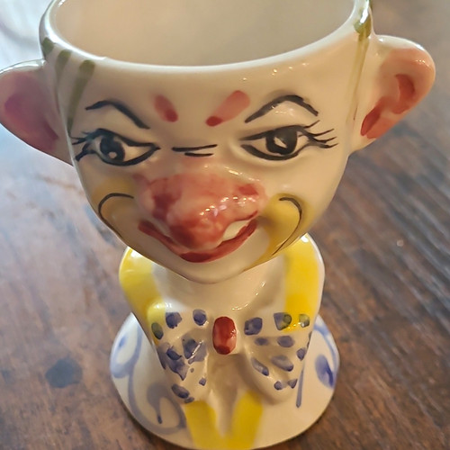 Egg cup vintage italian clown - cup,vintage,