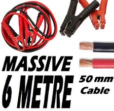 6 Metre 50mm Heavy Duty Car/Van Jump Leads Booster Starter Recovery Cables 6M