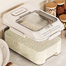 Large Rice Storage Container Kitchen Flour Dry Food Dispenser Box +Measuring Cup