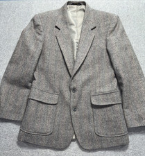 VTG Tweed Jacket Mens 38S Grey