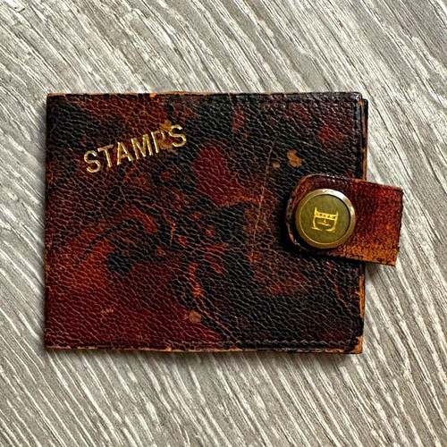 Leather stamp book antique - leather,