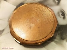 Stratton art deco gold tone-Vintage Powder Compact-Make Up-Mirror-1r