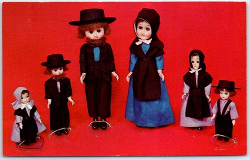 Postcard amish dolls - -,