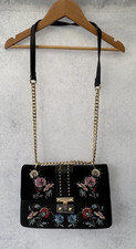 Topshop Black Shoulder Bag with Gold Chain Strap