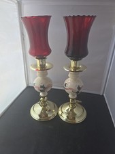 Vintage Brass Hurricane Lamps