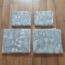 NEW.HABITAT GREY & WHITE XMAS TREE DESIGN 100% COTTON 4 PIECE TOWEL BALE SET