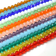 FACETED RONDELLE CRYSTAL GLASS BEADS PICK COLOUR 4X3MM,6X4MM,8X6MM,10X8MM