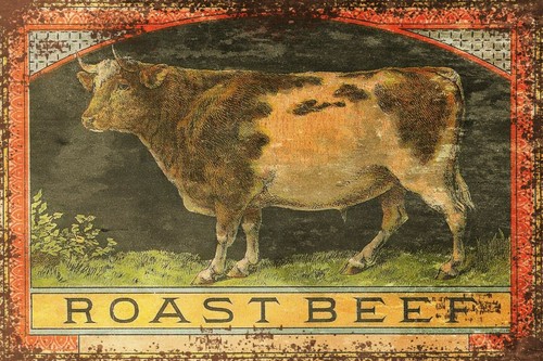 Cow vintage retro style metal - cow,