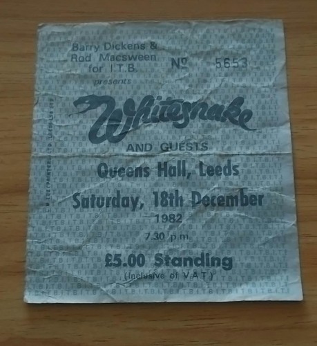 Whitesnake used ticket 1982 - whitesnake.,